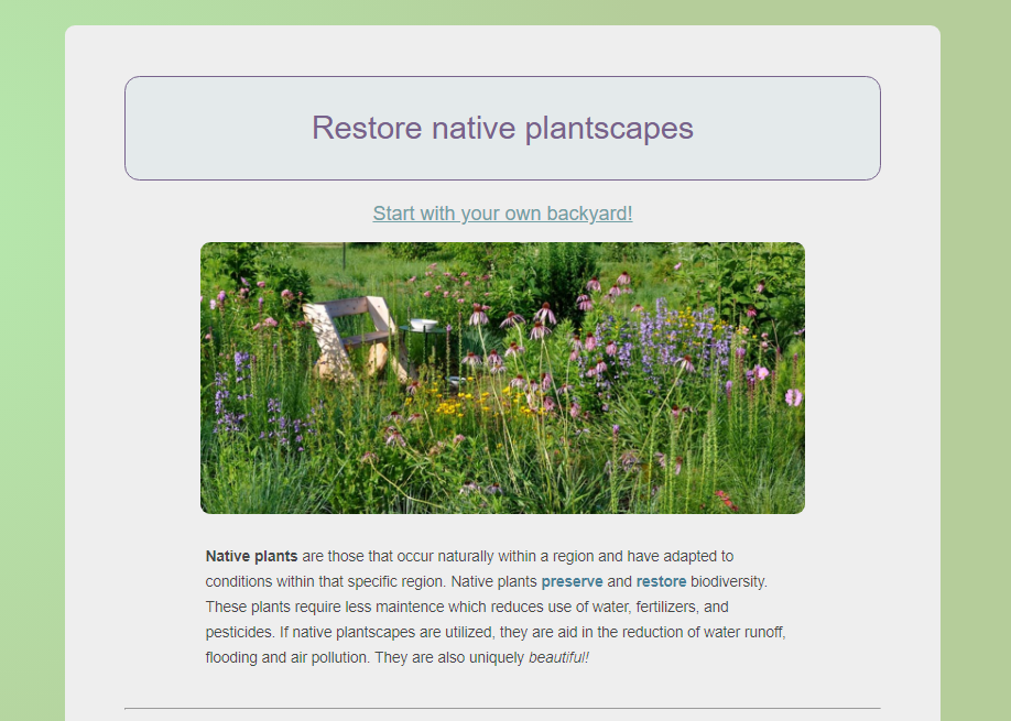 image of native plant page